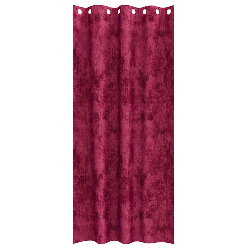 Curtain with Curtains 2 pcs Wine Red 260 x 140 cm Velvet